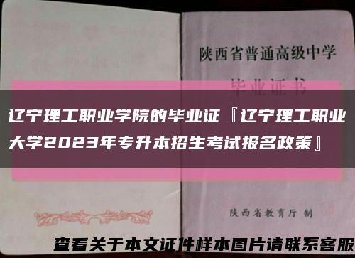 辽宁理工职业学院的毕业证『辽宁理工职业大学2023年专升本招生考试报名政策』缩略图