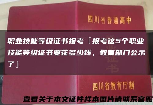 职业技能等级证书报考『报考这5个职业技能等级证书要花多少钱，教育部门公示了』缩略图