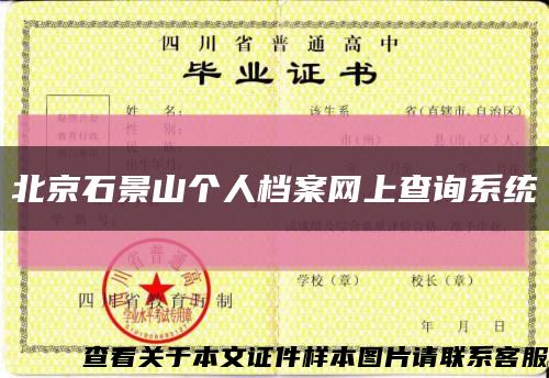 北京石景山个人档案网上查询系统缩略图