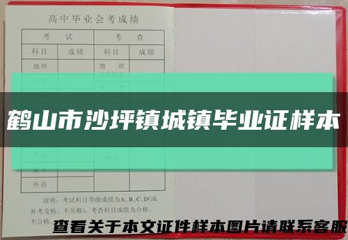 鹤山市沙坪镇城镇毕业证样本缩略图