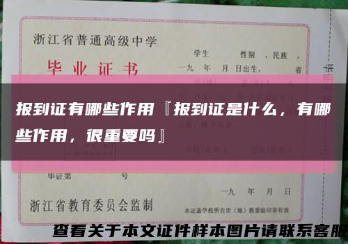 报到证有哪些作用『报到证是什么，有哪些作用，很重要吗』缩略图