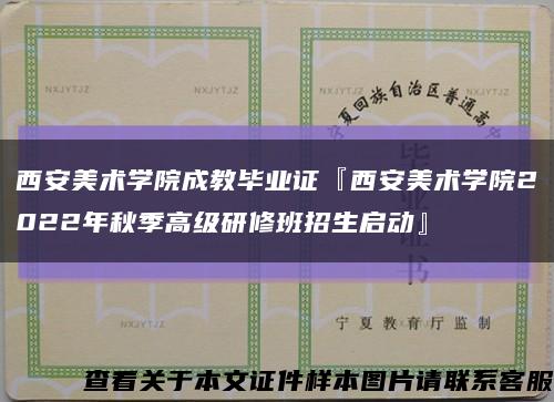 西安美术学院成教毕业证『西安美术学院2022年秋季高级研修班招生启动』缩略图