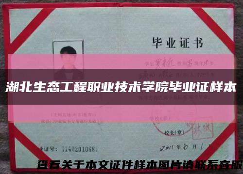 湖北生态工程职业技术学院毕业证样本缩略图