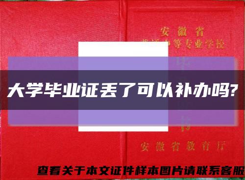 大学毕业证丢了可以补办吗?缩略图