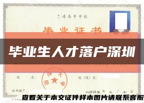 毕业生人才落户深圳缩略图