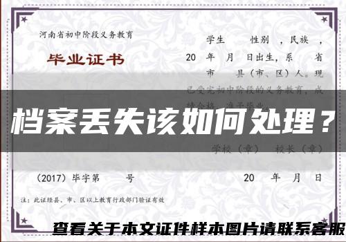 档案丢失该如何处理？缩略图