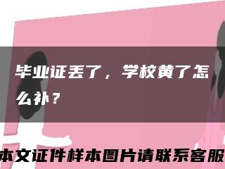 毕业证丢了，学校黄了怎么补？缩略图