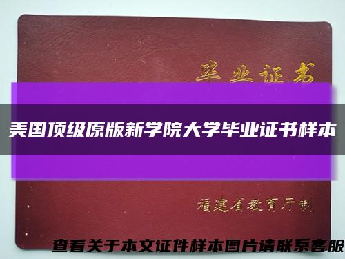 美国顶级原版新学院大学毕业证书样本缩略图