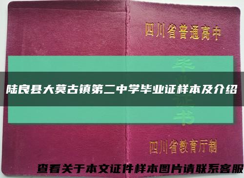 陆良县大莫古镇第二中学毕业证样本及介绍缩略图