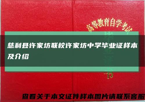 慈利县许家坊联校许家坊中学毕业证样本及介绍缩略图