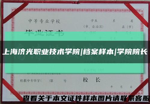 上海济光职业技术学院|档案样本|学院院长缩略图