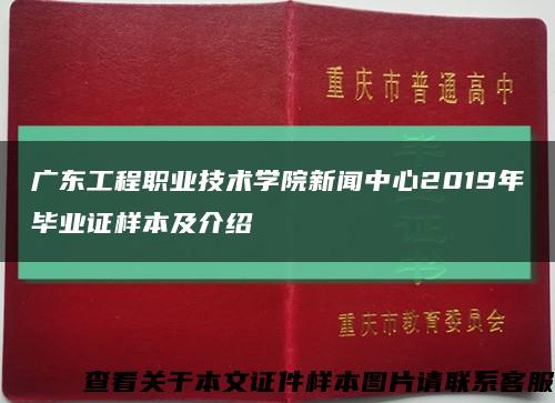 广东工程职业技术学院新闻中心2019年毕业证样本及介绍缩略图