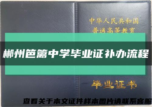 郴州笆篱中学毕业证补办流程缩略图
