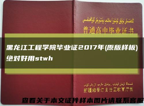 黑龙江工程学院毕业证2017年(原版样板)绝对好用stwh缩略图