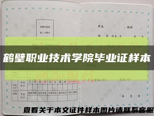 鹤壁职业技术学院毕业证样本缩略图