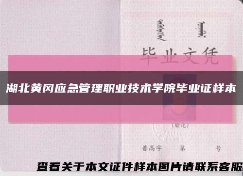 湖北黄冈应急管理职业技术学院毕业证样本缩略图