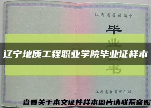 辽宁地质工程职业学院毕业证样本缩略图