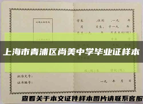 上海市青浦区尚美中学毕业证样本缩略图