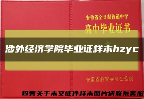 涉外经济学院毕业证样本hzyc缩略图