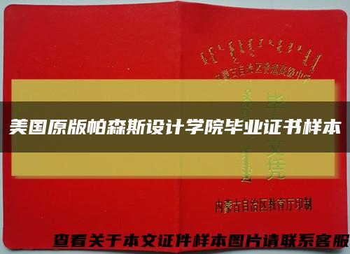 美国原版帕森斯设计学院毕业证书样本缩略图