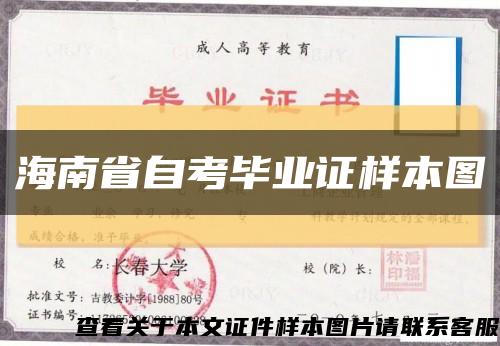 海南省自考毕业证样本图缩略图