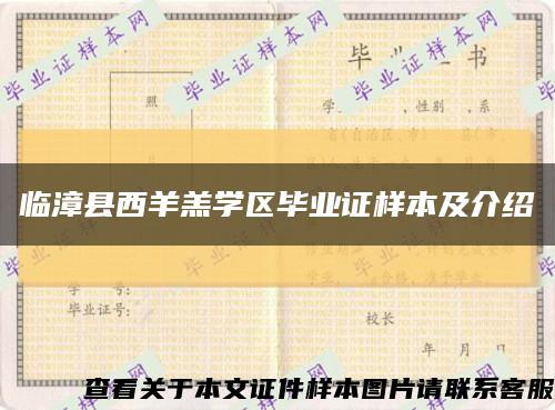 临漳县西羊羔学区毕业证样本及介绍缩略图