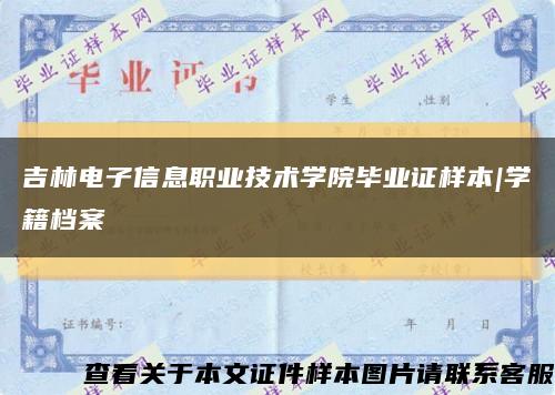 吉林电子信息职业技术学院毕业证样本|学籍档案缩略图