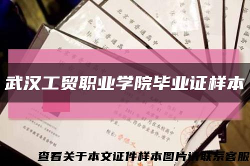 武汉工贸职业学院毕业证样本缩略图