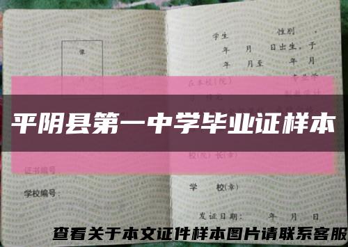 平阴县第一中学毕业证样本缩略图