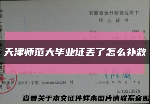 天津师范大毕业证丢了怎么补救缩略图