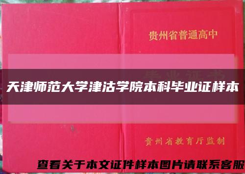 天津师范大学津沽学院本科毕业证样本缩略图