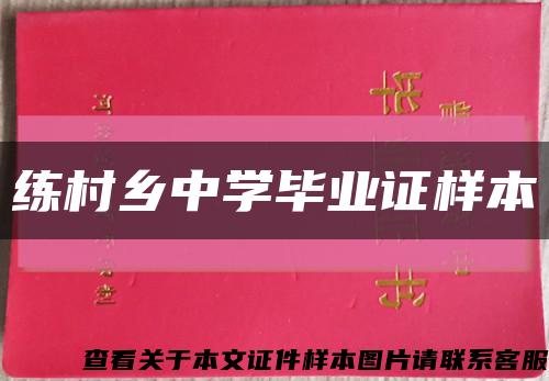 练村乡中学毕业证样本缩略图