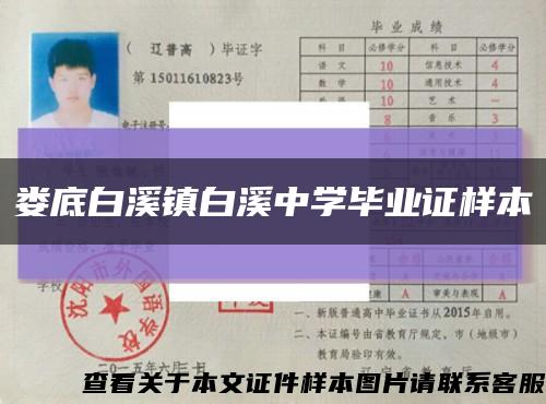 娄底白溪镇白溪中学毕业证样本缩略图