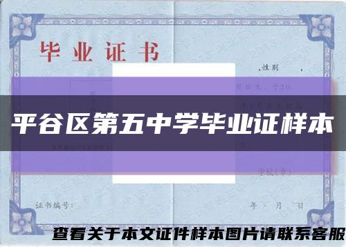 平谷区第五中学毕业证样本缩略图