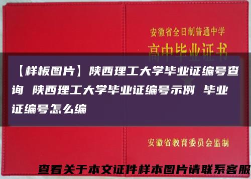 【样板图片】陕西理工大学毕业证编号查询 陕西理工大学毕业证编号示例 毕业证编号怎么编缩略图