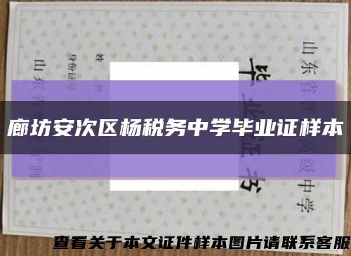 廊坊安次区杨税务中学毕业证样本缩略图