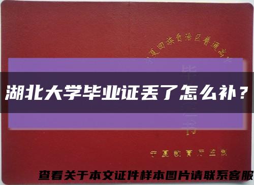 湖北大学毕业证丢了怎么补？缩略图
