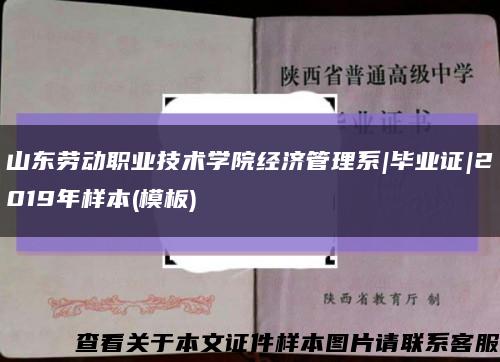 山东劳动职业技术学院经济管理系|毕业证|2019年样本(模板)缩略图