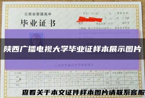 陕西广播电视大学毕业证样本展示图片缩略图