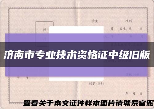 济南市专业技术资格证中级旧版缩略图