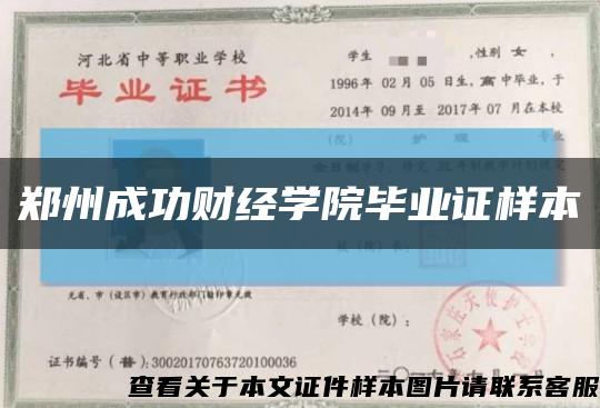 郑州成功财经学院毕业证样本缩略图