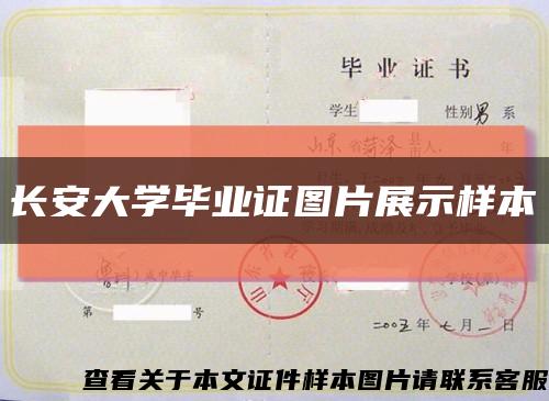 长安大学毕业证图片展示样本缩略图