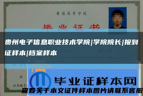 贵州电子信息职业技术学院|学院院长|报到证样本|档案样本缩略图