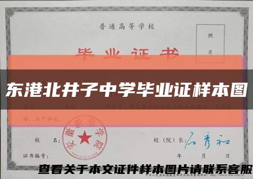 东港北井子中学毕业证样本图缩略图