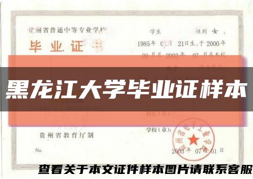 黑龙江大学毕业证样本缩略图