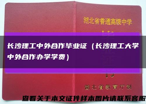 长沙理工中外合作毕业证（长沙理工大学中外合作办学学费）缩略图