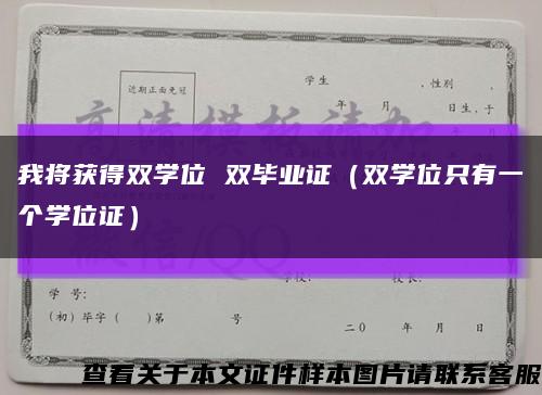 我将获得双学位 双毕业证（双学位只有一个学位证）缩略图