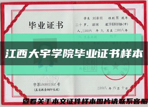 江西大宇学院毕业证书样本缩略图