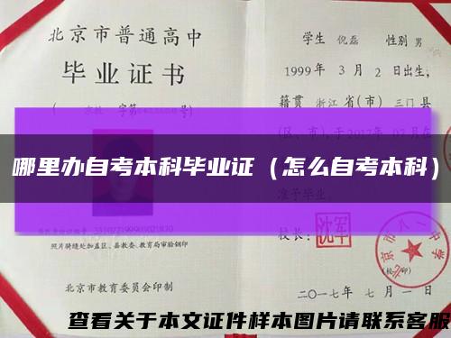 哪里办自考本科毕业证（怎么自考本科）缩略图
