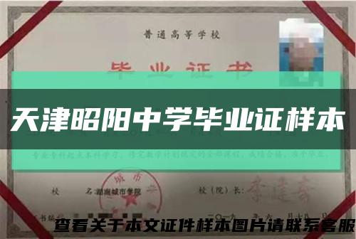 天津昭阳中学毕业证样本缩略图